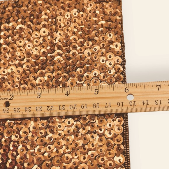 Vintage Walborg Evening Bag Sequin Purse Clutch 60s 70s Copper Brown Folding - Picture 11 of 11